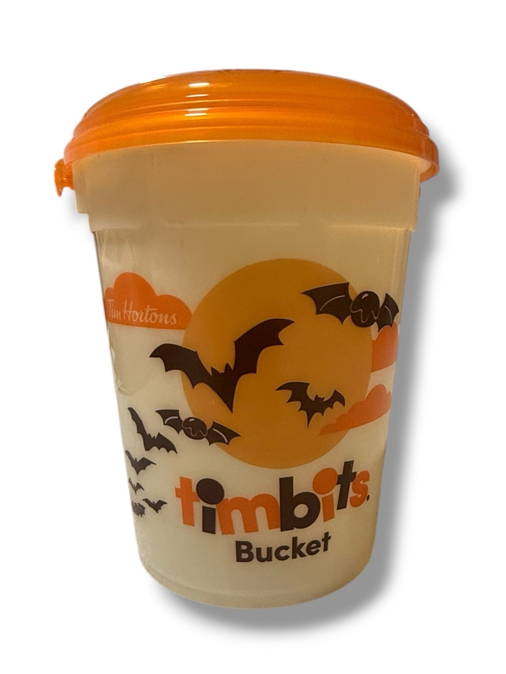 Tim Hortons 2023 (First Year) Timbits Bucket Halloween Glowing In The Dark Bats